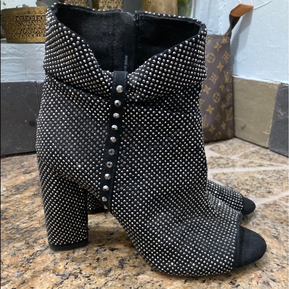 Gianni Bini rhinestone peep toe booties - Picture 1 of 6